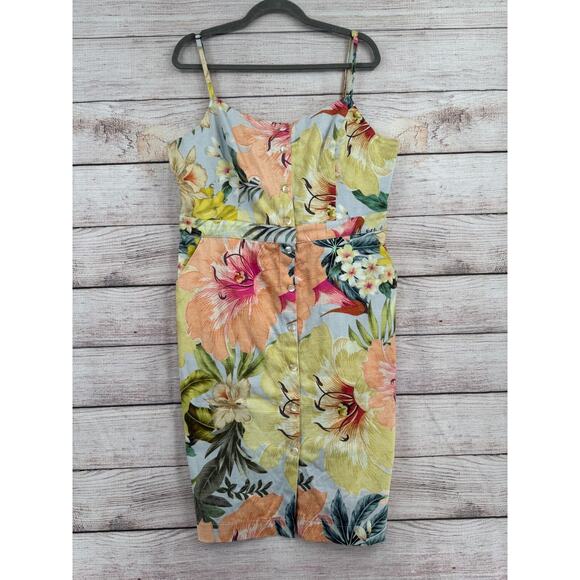 Farm Rio Floral Button Down Tank Dress Women's XL Multicolor Pockets NEW - Picture 1 of 12